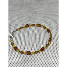 Load image into Gallery viewer, Light & Dark Topaz Gold Accent - Handcrafted Austrian Crystal Beads Bracelet