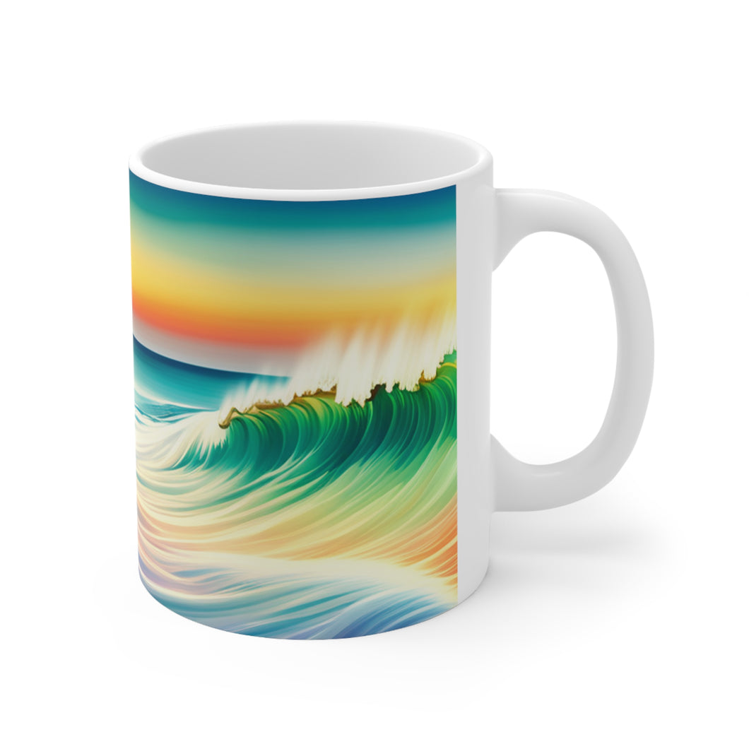 Pastel Sea-life Sunset #19 Ceramic Mug 11oz mug AI-Generated Artwork