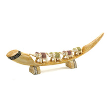 Load image into Gallery viewer, Multicolored Elephant Tusk Family Polystone Figurine 1.75" W x 4.50" H x 15.50" L