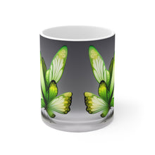 Load image into Gallery viewer, August Peridot Birth Month Colors Fairies & Butterflies #1 Mug 11oz mug AI-Generated Artwork