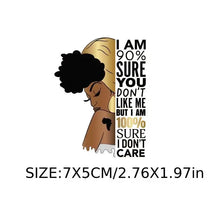 Load image into Gallery viewer, 100 percent sure I Don't Care Design Trendy Iron-on Heat Transfer