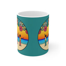 Load image into Gallery viewer, Beach Vibes Retro Concert #12 Ceramic 11oz Mug AI Artwork