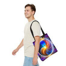 Load image into Gallery viewer, Ying Infinite Beauty Spiral Fusion of Colors #2 Tote Bag AI Artwork 100% Polyester