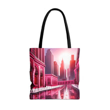 Load image into Gallery viewer, City Line Love the Pink Heart Series #6 Tote Bag AI Artwork 100% Polyester