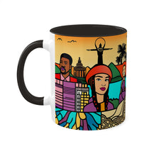 Load image into Gallery viewer, Colors of Africa Pop Art Black Colorful #26 AI 11oz Black Accent Coffee Mug