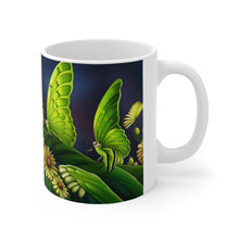 Load image into Gallery viewer, August Peridot Birth Month Colors Fairies & Butterflies #3 Mug 11oz mug AI-Generated Artwork