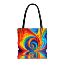Load image into Gallery viewer, Ponds Tye Dye Swirls and Ripples Tote Bag AI Artwork 100% Polyester #8