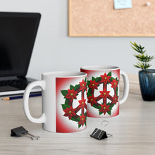 Load image into Gallery viewer, Peace & Poinsettias #2 Holiday Mug 11oz mug AI-Generated Artwork