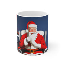 Load image into Gallery viewer, Merry Christmas Santa Fire Place Ceramic Mug 11oz Design #4 wrap-a-round