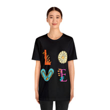 Load image into Gallery viewer, Summer Beach Love Floral Letters Sandals Unisex Jersey Short Sleeve Combed Cotton T-Shirt