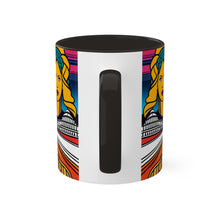 Load image into Gallery viewer, Colors of Africa Pop Art Black Colorful #23 AI 11oz Black Accent Coffee Mug
