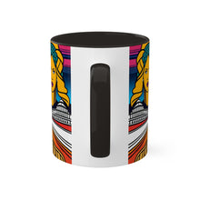 Load image into Gallery viewer, Colors of Africa Pop Art Black Colorful #23 AI 11oz Black Accent Coffee Mug