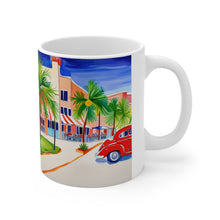 Load image into Gallery viewer, At the Cafe Miami Beach #29 Mug 11oz mug AI-Generated Artwork