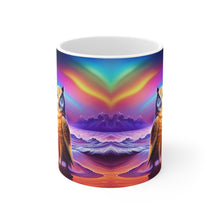 Load image into Gallery viewer, Beautiful Owl Standing in a Sea of Colors #2 Mug 11oz mug AI-Generated Artwork