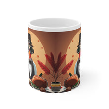 Load image into Gallery viewer, Thanksgiving Moonlight Turkey All Dressed up and Nowhere to Go Ceramic Mug 11oz Design #7 Mirrored Images