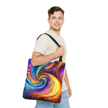 Load image into Gallery viewer, Curves Tye Dye Swirls and Ripples Tote Bag AI Artwork 100% Polyester #1