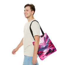Load image into Gallery viewer, Mountain Love the Pink Heart Series #3 Tote Bag AI Artwork 100% Polyester