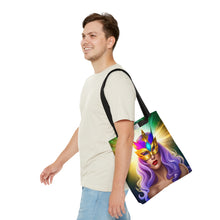 Load image into Gallery viewer, Mardi Gras Ribbon Mask #5 Tote Bag AI Artwork 100% Polyester