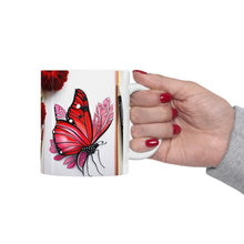 Load image into Gallery viewer, July Ruby Birth Month Colors Fairies & Butterflies #3 Mug 11oz mug AI-Generated Artwork