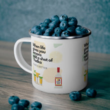 Load image into Gallery viewer, When Life Gives you Lemons Add a Shot of your Favorite Enamel Campfire 12oz Stainless Steel Mug #1