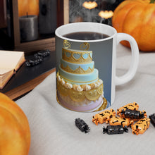 Load image into Gallery viewer, Happy Birthday Wedding Cake Celebration #8 Ceramic 11oz mug AI-Generated Artwork
