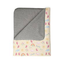 Load image into Gallery viewer, Fleece Sherpa Blanket Pastel Rainbows & Butterflies