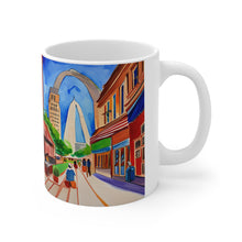 Load image into Gallery viewer, At the Cafe Saint Louis Arch #25 Mug 11oz mug AI-Generated Artwork