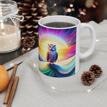 Load image into Gallery viewer, Beautiful Owl Standing in a Sea of Colors #3 Mug 11oz mug AI-Generated Artwork