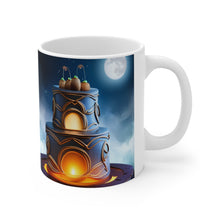 Load image into Gallery viewer, Happy Spooky Halloween Cake Celebration #25 Ceramic 11oz mug AI-Generated Artwork