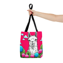 Load image into Gallery viewer, Llama Pink Skies #2 Tote Bag AI Artwork 100% Polyester