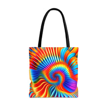Load image into Gallery viewer, Tunnel Tye Dye Swirls and Ripples Tote Bag AI Artwork 100% Polyester #6