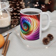 Load image into Gallery viewer, Fusion of Bright Rainbow Swirls in Motion #12 Mug 11oz mug AI-Generated Artwork