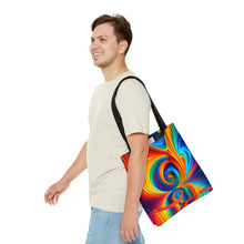 Load image into Gallery viewer, Ponds Tye Dye Swirls and Ripples Tote Bag AI Artwork 100% Polyester #8