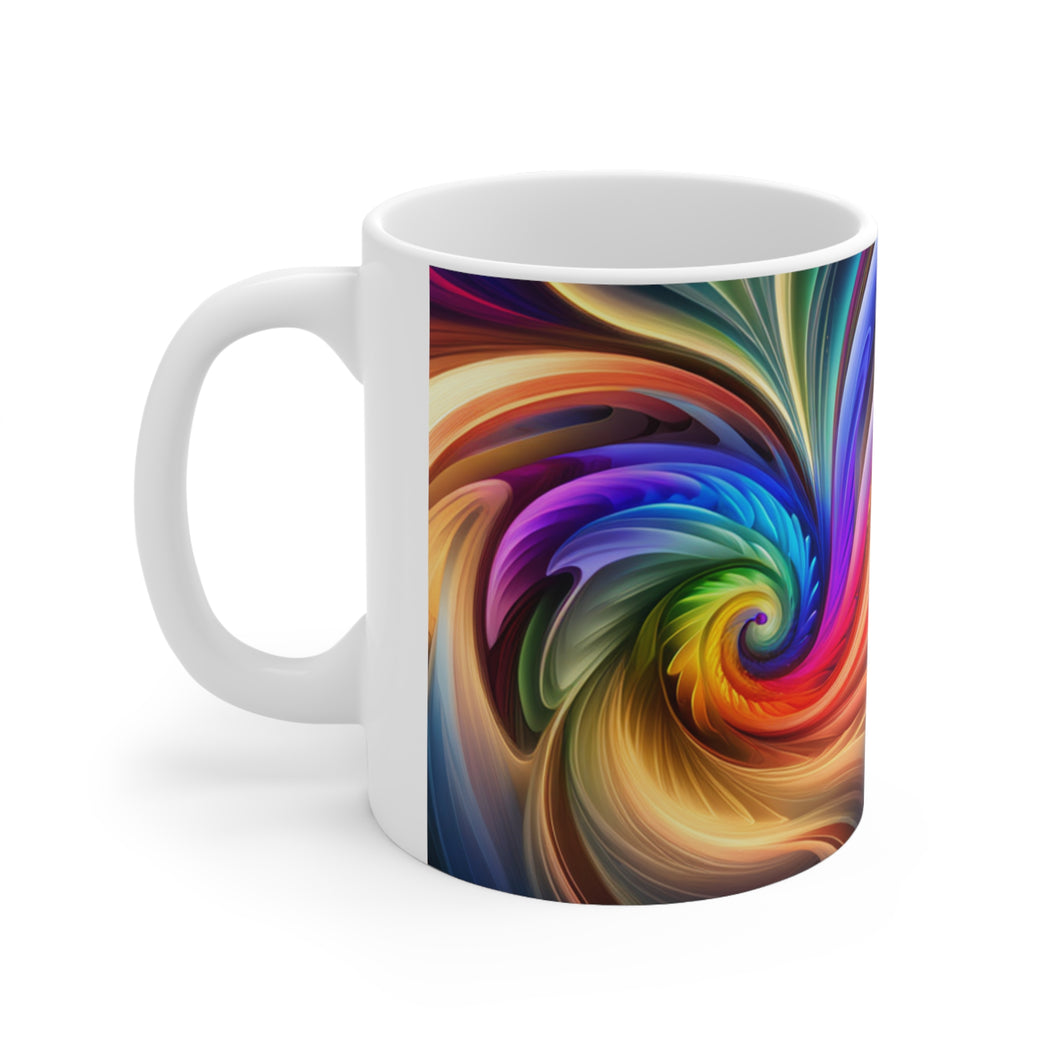 Bright Rainbow Swirls in Motion #9 Mug 11oz mug AI-Generated Artwork