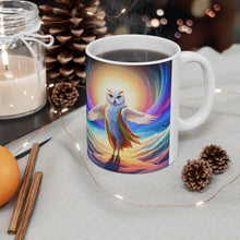 Load image into Gallery viewer, Beautiful Owl Standing in a Sea of Colors #5 Mug 11oz mug AI-Generated Artwork