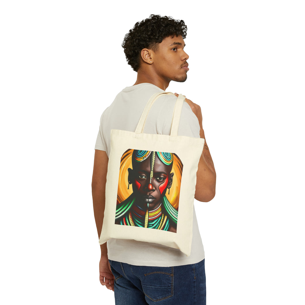Colors of Africa Warrior King #1 100% Cotton Canvas Tote Bag 15