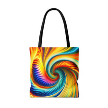 Load image into Gallery viewer, Twist & Turns Tye Dye Swirls and Ripples Tote Bag AI Artwork 100% Polyester #7