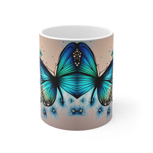 Load image into Gallery viewer, March Aquamarine Birth Month Colors Fairies & Butterflies #4 Mug 11oz mug AI-Generated Artwork
