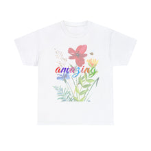 Load image into Gallery viewer, Amazing Floral Unisex Heavyweight 100% Cotton T-Shirt