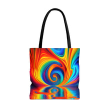 Load image into Gallery viewer, Ponds Tye Dye Swirls and Ripples Tote Bag AI Artwork 100% Polyester #8