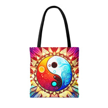 Load image into Gallery viewer, Ying Infinite Beauty  Yellow Burst Fusion of Colors #5 Tote Bag AI Artwork 100% Polyester