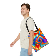 Load image into Gallery viewer, Tunnel Tye Dye Swirls and Ripples Tote Bag AI Artwork 100% Polyester #6