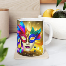 Load image into Gallery viewer, Mardi Gras Mask Ribbon #7 Mug AI-Generated Artwork 11oz mug