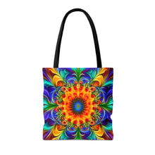 Load image into Gallery viewer, Power Tye Dye Swirls and Ripples Tote Bag AI Artwork 100% Polyester #12