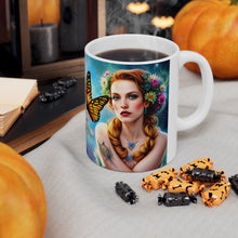 Load image into Gallery viewer, April Diamond Birth Month Colors Fairies & Butterflies #1 Mug 11oz mug AI-Generated Artwork