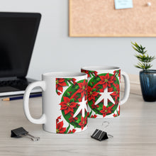 Load image into Gallery viewer, Peace & Poinsettias #3 Holiday Mug 11oz mug AI-Generated Artwork