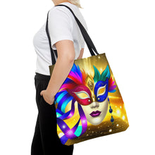 Load image into Gallery viewer, Mardi Gras Ribbon Mask #7 Tote Bag AI Artwork 100% Polyester