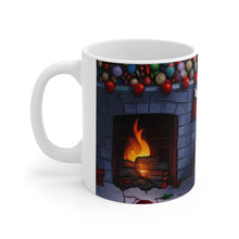 Load image into Gallery viewer, Merry Christmas Santa Fire Place Ceramic Mug 11oz Design #1 Wrap-a-around
