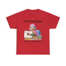 Load image into Gallery viewer, Crafting Queen: Where Creativity Reigns, Grandma Sewing Cotton Classic T-shirt
