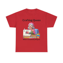 Load image into Gallery viewer, Crafting Queen: Where Creativity Reigns, Grandma Sewing Cotton Classic T-shirt